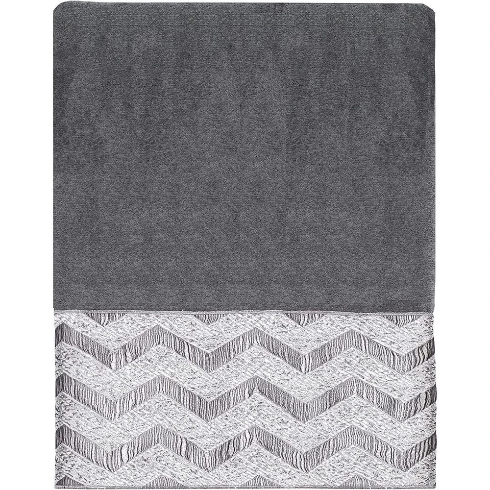 Avanti Chevron Galaxy Bath Towel Embroidered Guest Bathroom Granite Gray 27x52